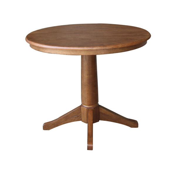 Distressed Oak 36-Inch Round Top Pedestal Table, image 4