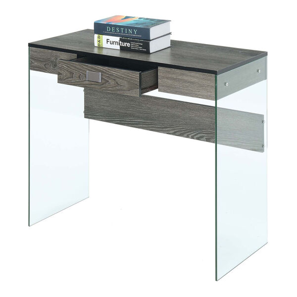 SoHo Weathered Gray Glass 36-Inch Desk, image 1