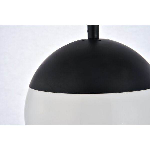 Eclipse Black and Frosted White Eight-Inch One-Light Plug-In Pendant, image 5