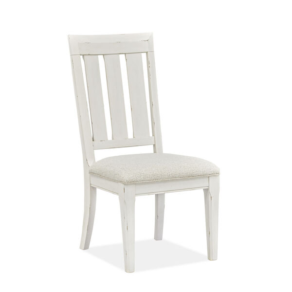 Hutcheson White Dining Side Chair with Upholstered Seat, image 1