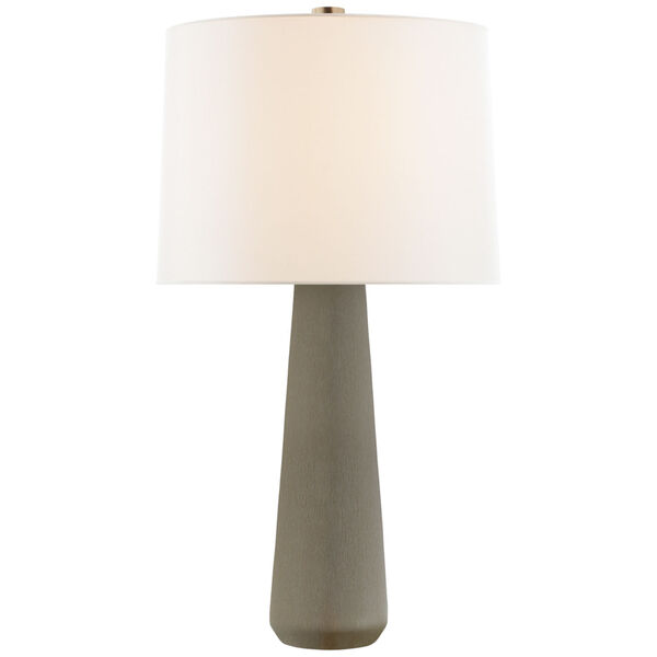 Athens Large Table Lamp in Shellish Gray with Linen Shade by Barbara Barry, image 1