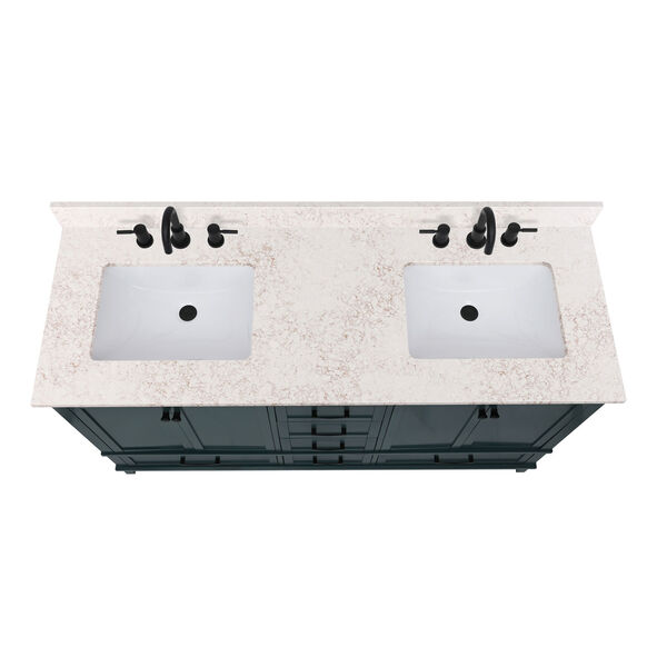 Lotte Radianz Alluring Quartz 61-Inch Vanity Top with Dual Rectangular Sink, image 4