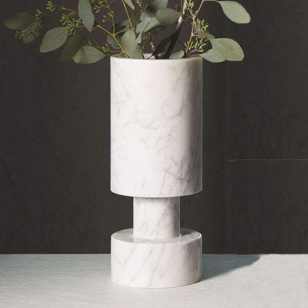 Studio A Home White Marble Luc Vase, image 4