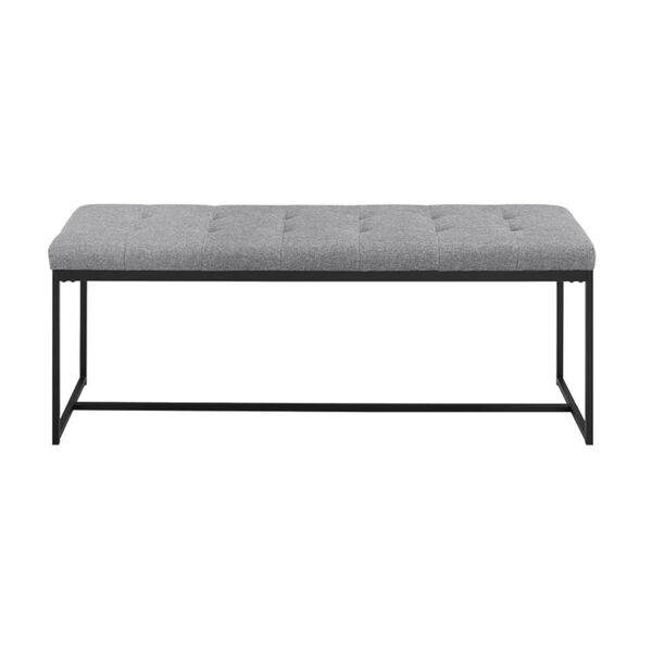Grey 48-Inch Upholstered Tufted Bench, image 2