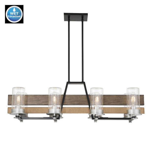 Silver Creek Stone Grey Coal and Brushed Nickel Eight-Light Island Chandelier, image 2