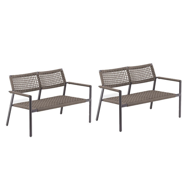 Eiland Composite Cord Mocha and Carbon Loveseat- Set of 2, image 1
