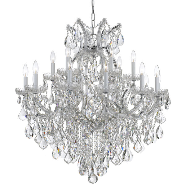 Maria Theresa Polished Chrome 19-Light Chandelier with Clear Italian Crystal., image 1