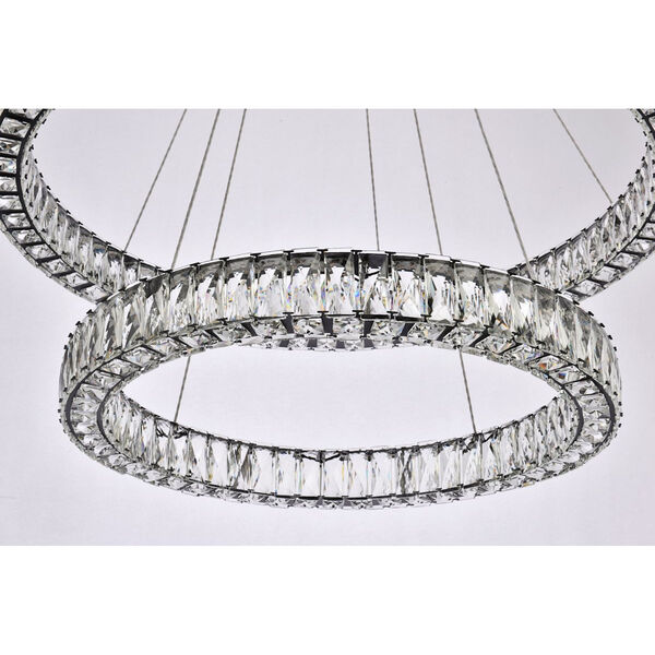 Monroe Black 36-Inch Integrated LED Double Ring Chandelier, image 4