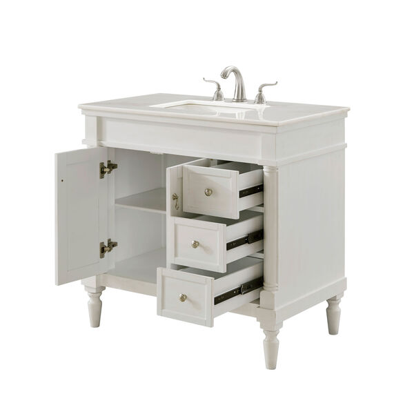 Lexington Antique White 36-Inch Vanity Sink Set, image 4