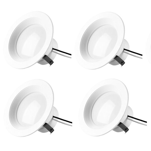 Gaige Matte White Four-Inch 2700K LED Recessed Retrofit Trim, Pack of Four, image 1