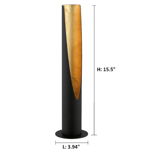 Barbotto Matte Black and Gold LED Table Lamp, image 2