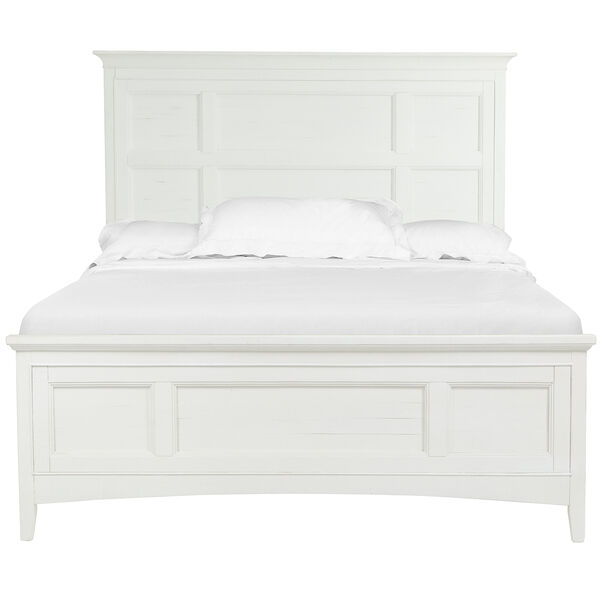 Heron Cove Relaxed Traditional Soft White King Panel Bed with Storage Rails, image 1