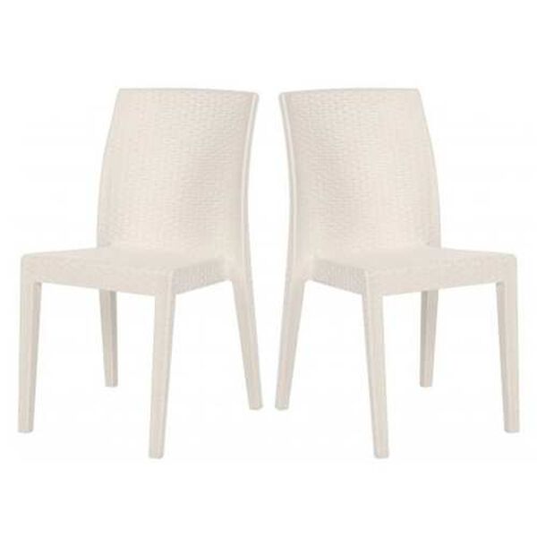 Siena White Outdoor Stackable Side chair, Set of Four, image 1