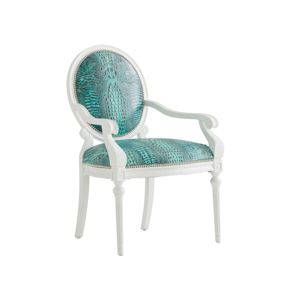 Avondale Blue and White Opal Leather Chair, image 1