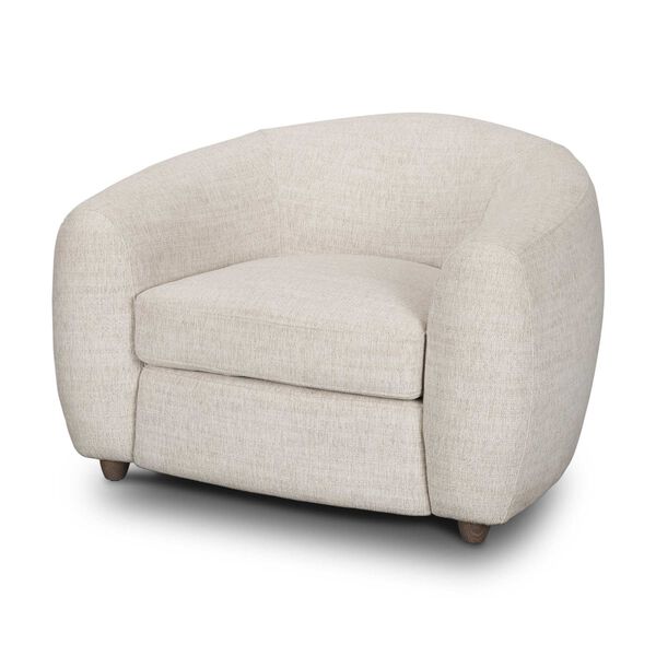 Valentina Oatmeal Upholstered Curved Accent Chair, image 1