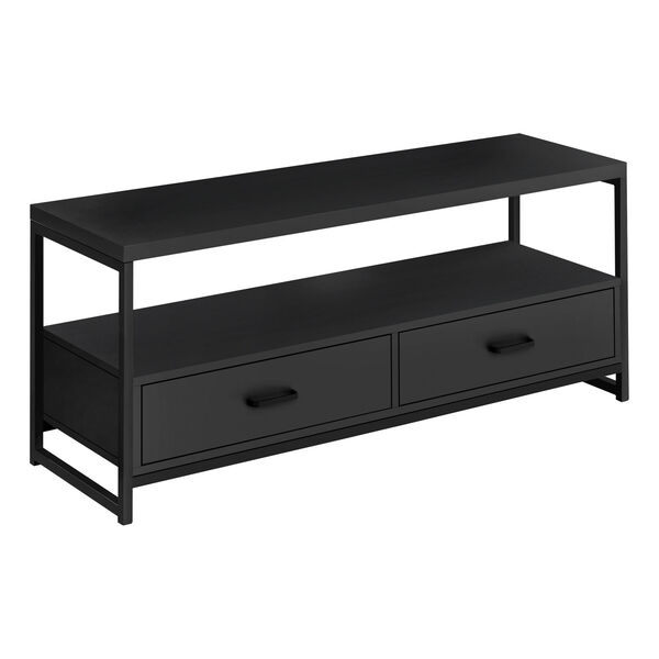 Black TV Stand with Two Drawers, image 1