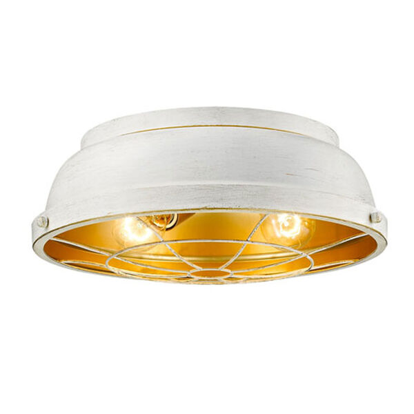 Fulton French White Two-Light Flush Mount with French White Shades, image 3