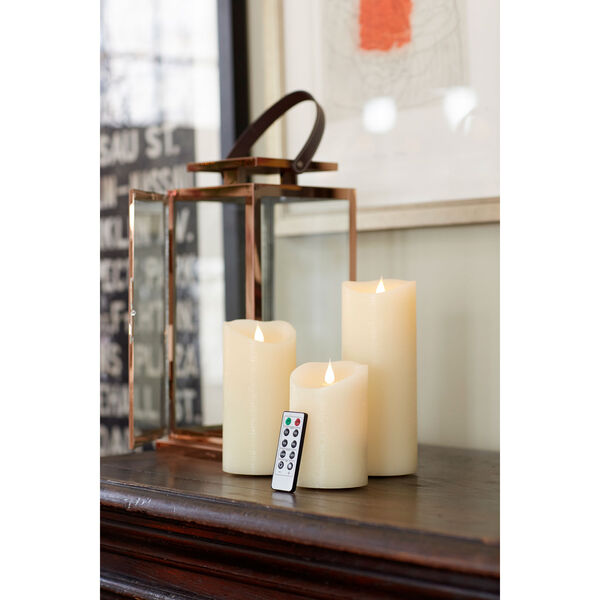 Ivory Simplux Designer Melted Candle, Set of Two with Remote, image 2