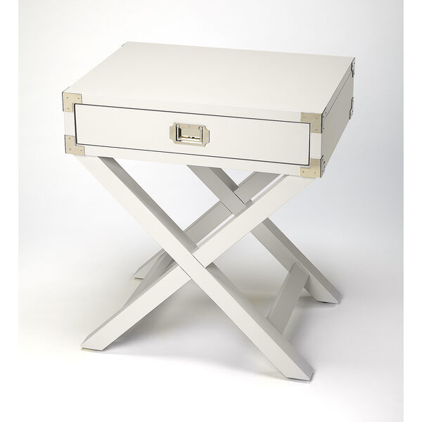 Anew White Campaign Side Table, image 1