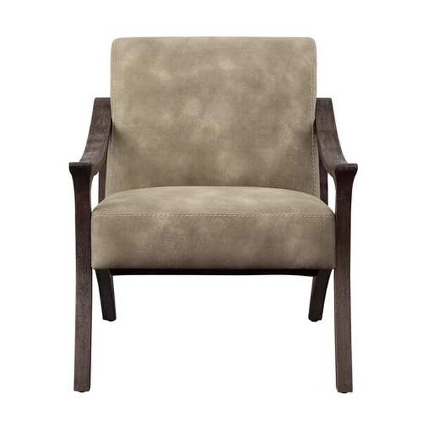 Taylor Tan Upholstered Armchair with Wood Frame, image 2