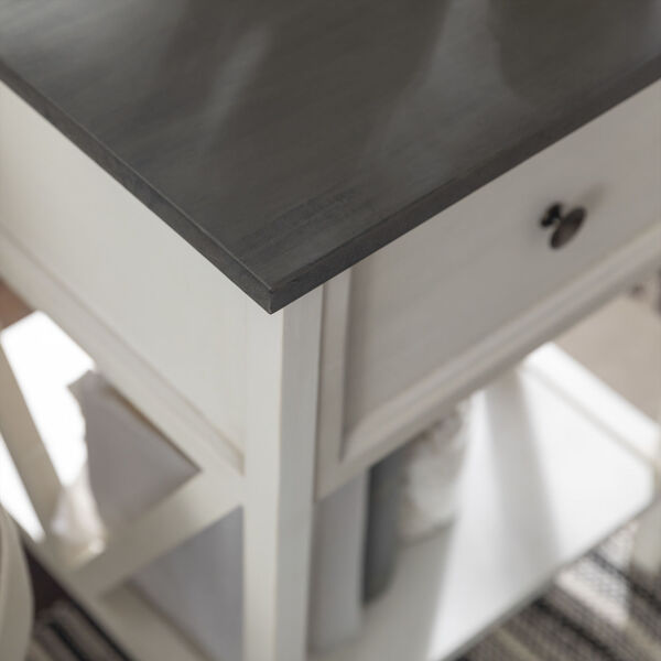 Natalee Gray and White One Drawer Side Table, image 6