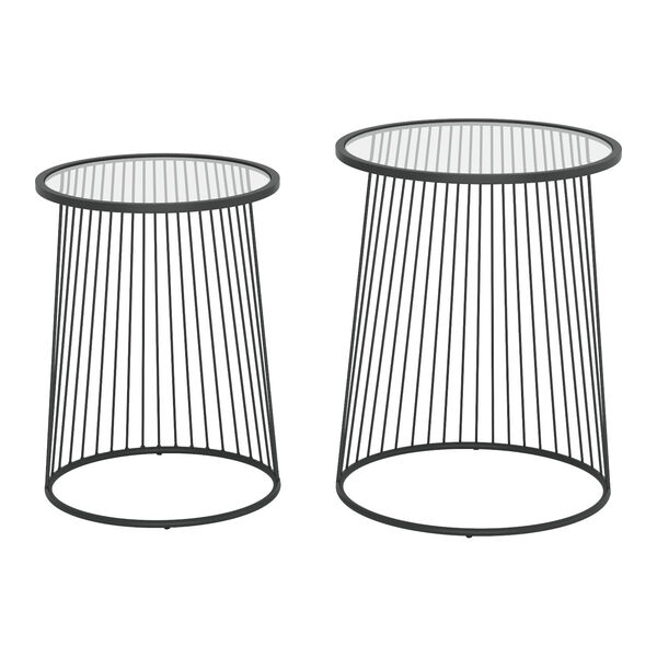 Shine Clear and Black Nesting Table Set, image 4
