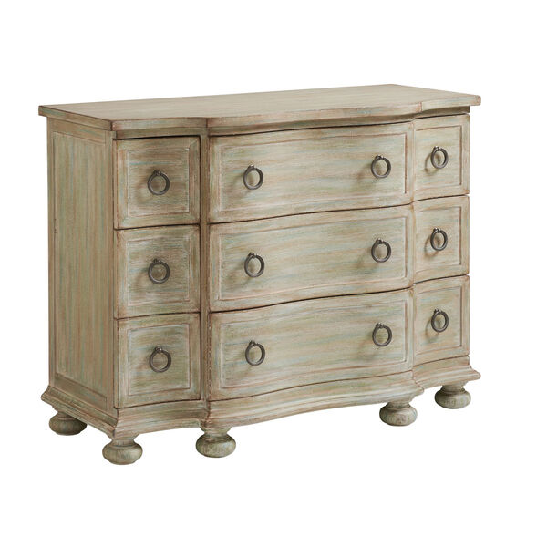 Ocean Breeze Greeen and Taupe Mc Alister Hall Chest, image 1