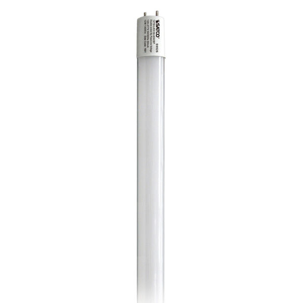 SATCO Frosted LED T8 Medium 12 Watt LED T8 Bulb with 3000K 1400 Lumens 82 CRI and 220 Degrees Beam, image 1