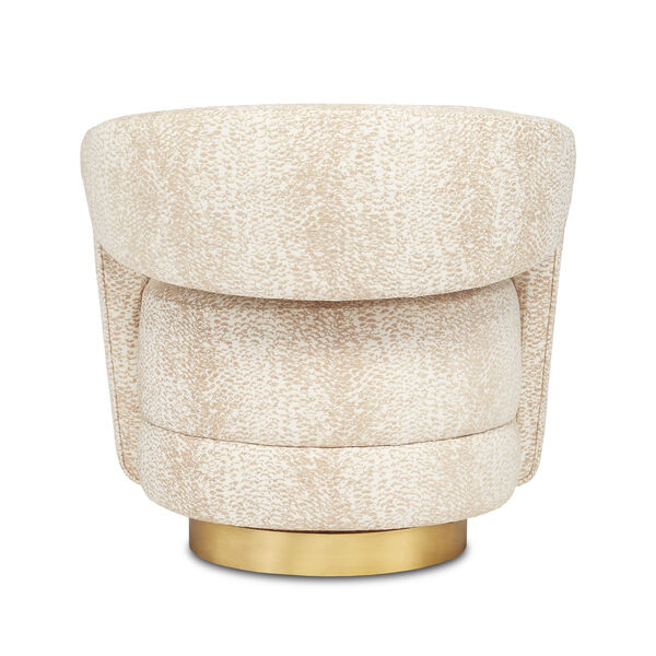Maren Ivory and Brass Wild Natural Swivel Chair, image 5