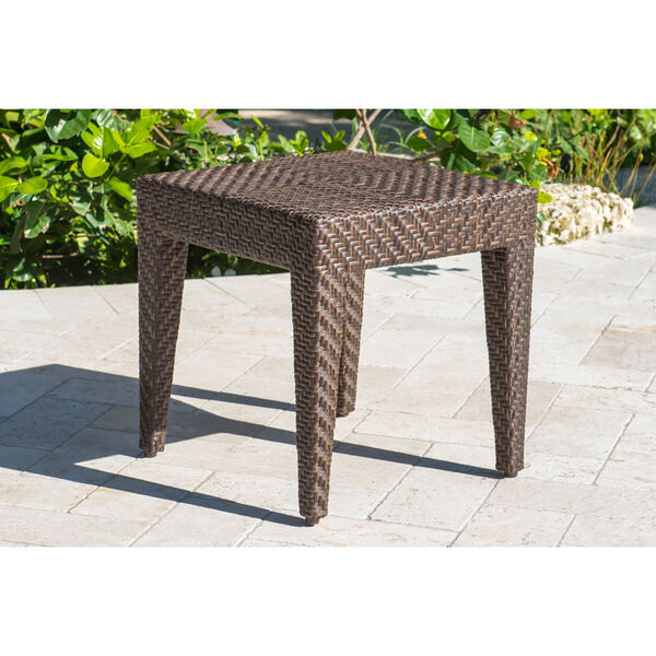 Oasis Java Brown Outdoor End Table with Glass, image 2