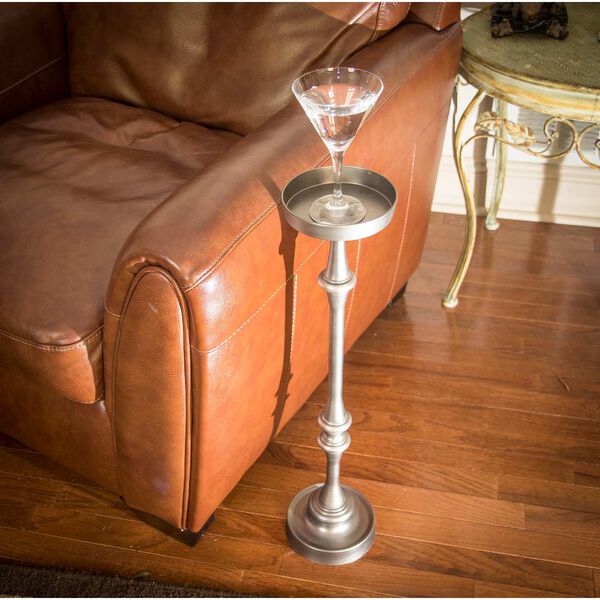 Dapper Brushed Silver Iron Martini Side Table, Set of 2, image 2