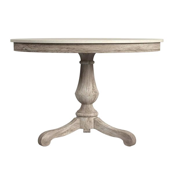 Danielle Gray Finish 44-Inch Round Pedestal Marble Dining Table, image 1