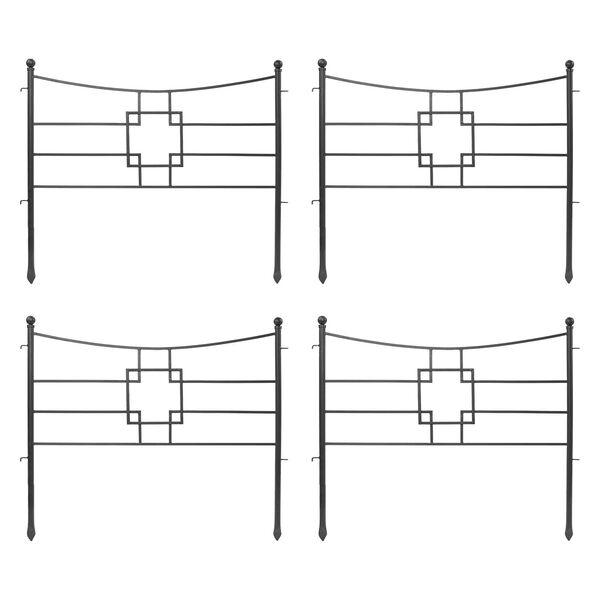 Graphite Powdercoat Square-on-Square Fence Section, Set of Four, image 2