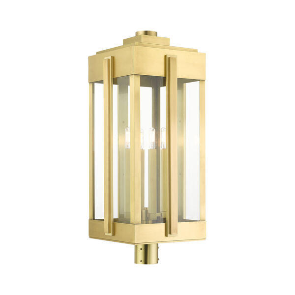 Lexington Natural Brass Four-Light Outdoor Post Lantern, image 6