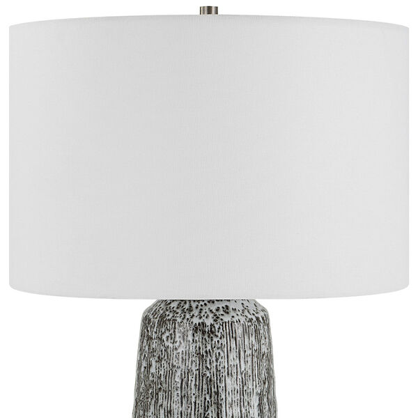 Static Black, White and Brushed Nickel One-Light Table Lamp, image 3