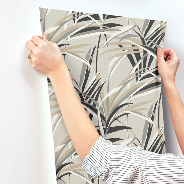 Tropics Taupe Tropical Paradise Pre Pasted Wallpaper - SAMPLE SWATCH ONLY, image 3