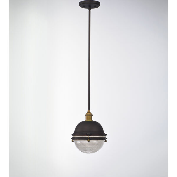Portside Oil Rubbed Bronze and Antique Brass 10-Inch One-Light Outdoor Hanging Lantern, image 2