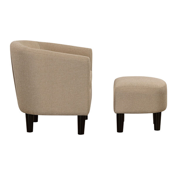 Beige Take a Seat Churchill Accent Chair with Ottoman, image 5