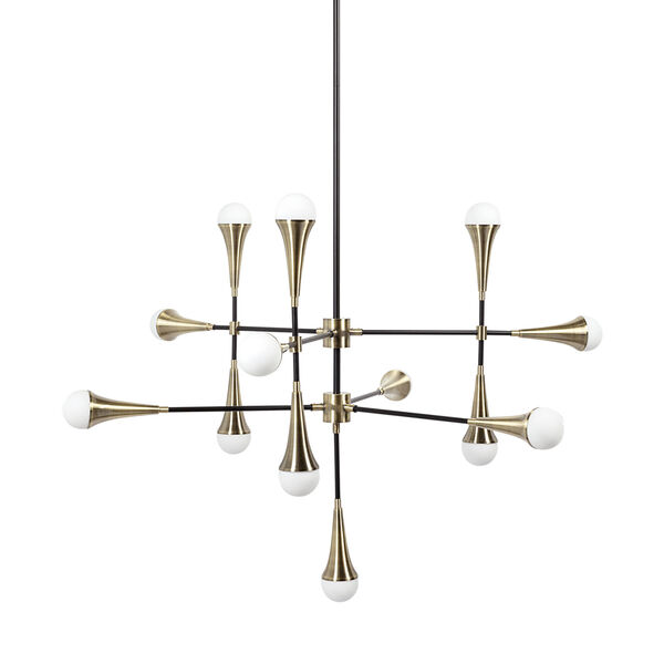 Decarlo II Gold and Black 13-Light LED Chandelier, image 1