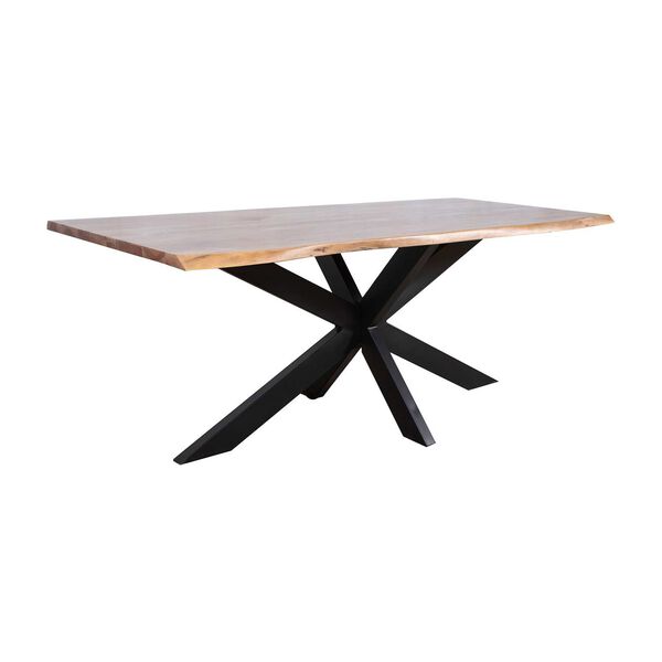 Bridge Black and Natural Wood Stain Dining Table with Live Edge, image 5
