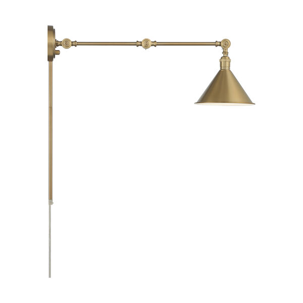 Delancey Brass Polished One-Light Adjustable Swing Arm Wall Sconce, image 3