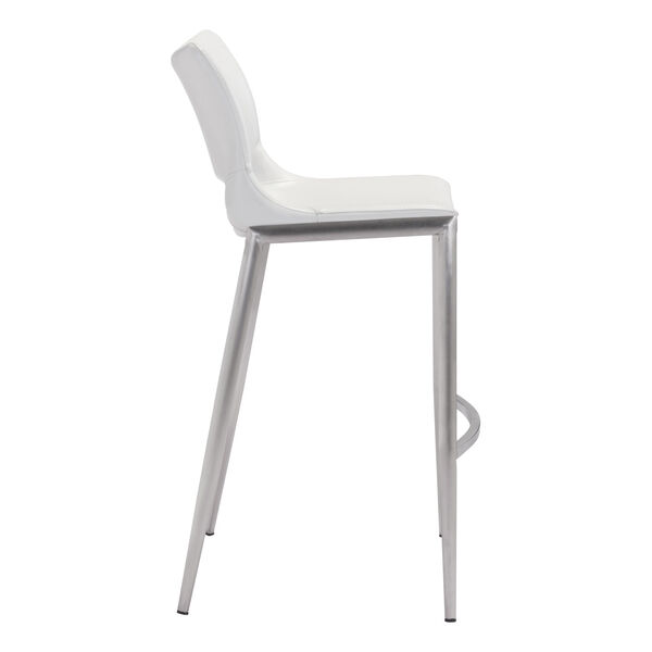 Ace White and Silver Bar Stool, Set of Two, image 3