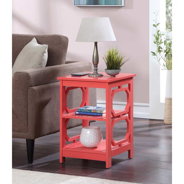Omega Coral End Table with Shelves, image 2
