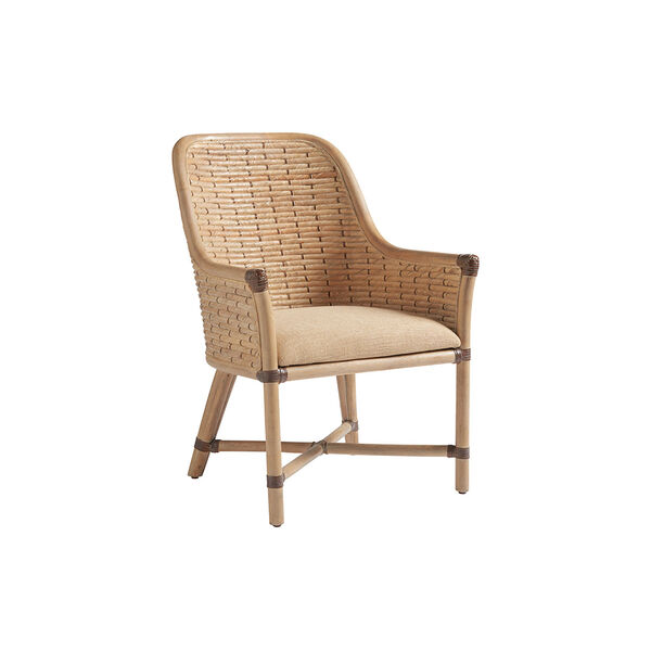Los Altos Gold and Beige Keeling Woven Arm Chair, image 1