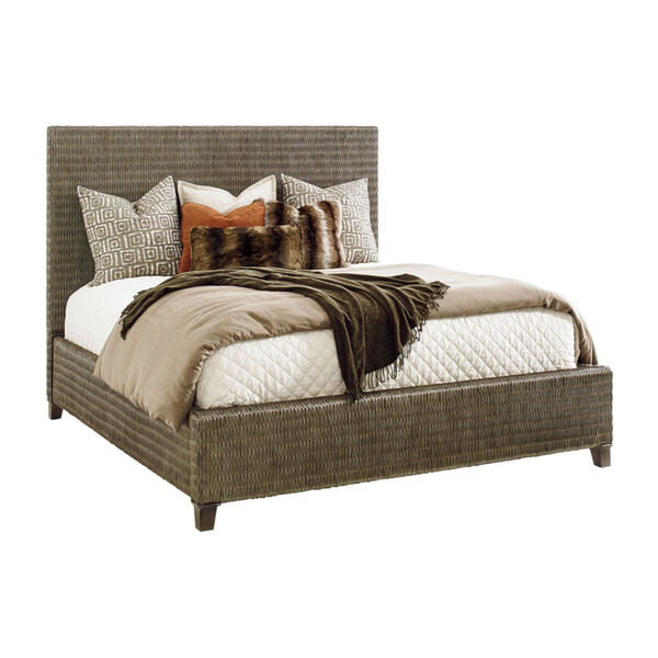 Cypress Point Smoke Gray Driftwood Isle Woven Queen Platform Bed, image 1