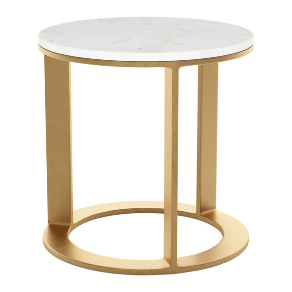 Helena White and Gold Side Table, image 1