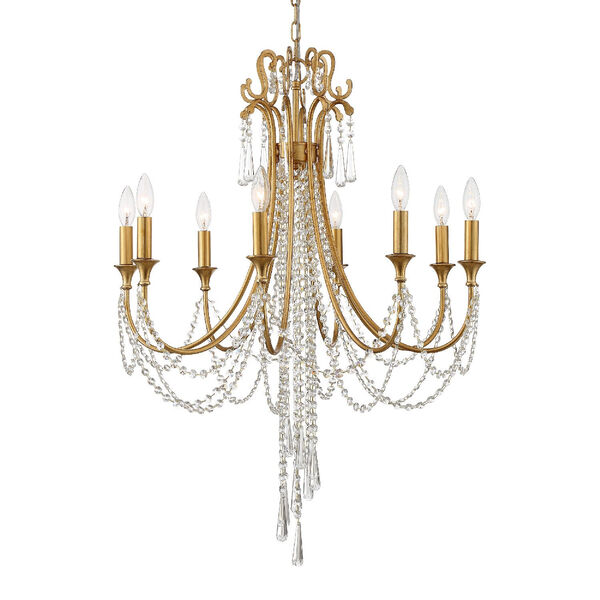 Arcadia Antique Gold 26-Inch Eight-Light Chandelier, image 1