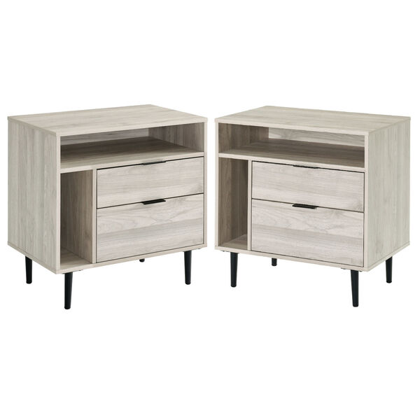 Lincoln Birch Storage Nightstand, Set of Two, image 1