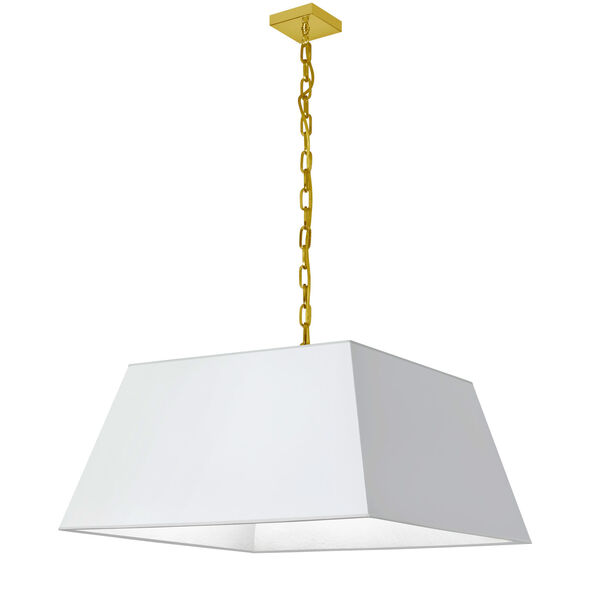 Milano White and Aged Brass 26-Inch One-Light Large Pendant, image 1