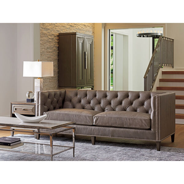 Ariana Brown Camille Leather Sofa, image 3
